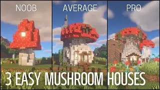 3 Easy Mushroom Houses! + Building Circles in Minecraft