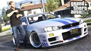 GTA 5 - PAUL WALKER MOD + INSANE DRIFT NISSAN R34 GTR