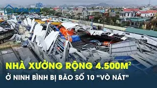 Cảnh tượng kinh hoàng: Nhà xưởng rộng 4.500m² ở Ninh Bình bị bão số 10 “vò nát'”, toàn bộ tan hoang
