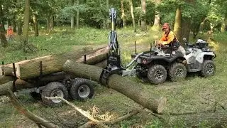 Can Am 6x6 and timber trailer in 4K quality