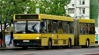 МИНСК (Беларусь) | Поездка на Автобусе; МАЗ-105.065; гос. АВ 3972-7; марш. 144с. (17.02.2023 г.)