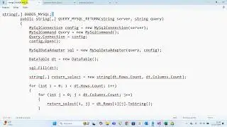 C# e MySQL - Trabalhando com classes