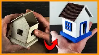 Maket Ev Yapımı - Kartondan Renkli Ev Yapma -  How to make - Model Homemade - Nasıl yapılır - DIY
