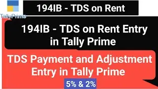 tds on rent journal entry in tally prime TDS on Rent entry in tally prime | payment  entry in tally