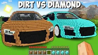 Which GIANT CAR is BETTER in Minecraft? I found THE BIGGEST DIRT vs DIAMOND CAR!