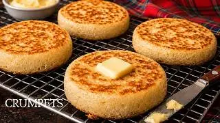 Traditional Homemade British savoury crumpet recipe | Breakfast Crumpets