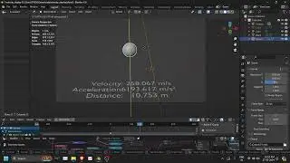Real time  Velocity  and acceleration calculation of  an object  using Geometry nodes in Blender