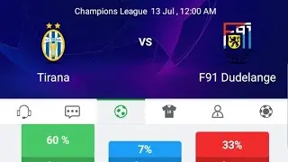 UEFA Champions League Tirana vs Dudelange Live Match Today #kheladula_খেলাধুলা