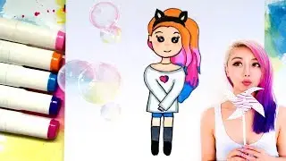 Рисую Видеоблогера Венжи в Стиле Каваи ♥ How to Draw Wengie Kawaii Girl ♥ Famous Youtuber
