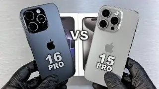iPhone 16 Pro vs iPhone 15 Pro COMPARISON! (Camera, Size, Differences) Black vs Natural Titanium!