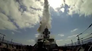Black Sea Fleet ships Zelyony Dol & Serpukhov launched 3 Kalibr missiles from Mediterranean