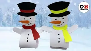 Easy Paper Snowman Craft for Kids | Christmas DIY #christmas #snowman #papercraft #kidscraft