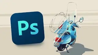 Speedpainting Vespa by reference photo