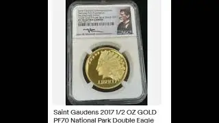 Saint Gaudens 2017 1/2 OZ GOLD PF70 National Park Double Eagle Indian **RARE