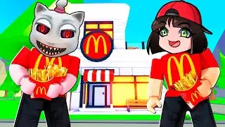 СТРОЮ МАКДОНАЛЬДС с ГОВОРЯЩЕЙ КОШКОЙ в Роблокс 😱🔪 McDonalds Tycoon в 3 ЧАСА НОЧИ