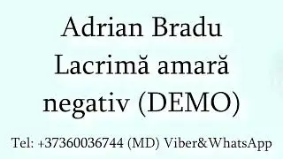 Adrian Bradu - Lacrima amara (Negativ) DEMO