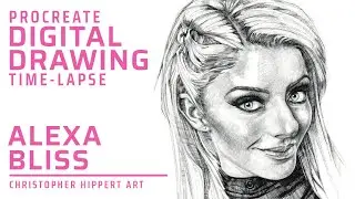 Drawing Alexa Bliss | Time-Lapse Portrait Drawing of Alexa Bliss | Procreate Drawing