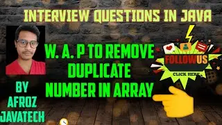 How to Remove duplicate number  from array[ ] in java{interview}
