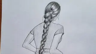 How to draw girl from back side drawing || easy drawing step by step || how to draw a girl #art