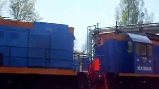 Стоянка локомотивов ТЭМ-3 в Депо Твери))