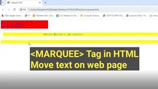What is Marquee tag? | How to move text in web page #html5 #marqueetag
