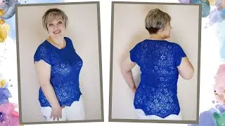 Летняя туника крючком из шестиугольных мотивов