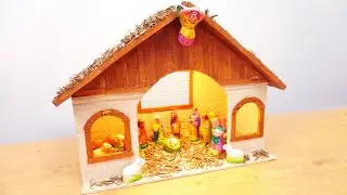 DIY Nativity Scene | Christmas Crib Making at Home Using Cardboard | How to Make Christmas Crib