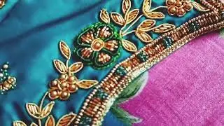zardosi flower bead design, grand bridal aari work designs https://youtube.com/@priyapapu-eh2sg