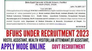 Bfuhs under new recruitment 2023 | bfuhs group b/c recruitment 2023