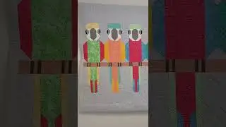 Painel Patchwork Papagaios Coloridos