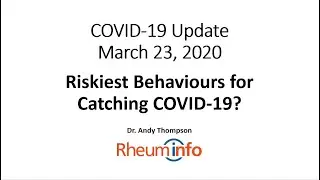 2020 03 23   COVID 19 Update - Riskiest Behaviours for Catching COVID-19