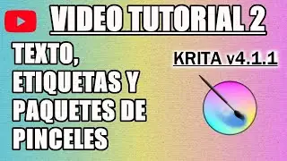 ✍️ Krita Tutorial 2 for beginners (subtitles) - Text, brushes tags and bundles