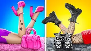 Extreme Makeover from Soft Girl to Rock Girl for Crush! Good Girl vs Bad Girl
