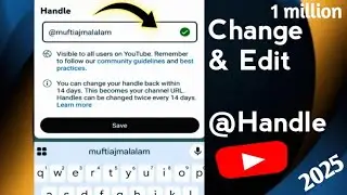 How To Change & Edit YouTube Handle | Channel Handle Kaise Change aur Edit Karen | AshDil Technical