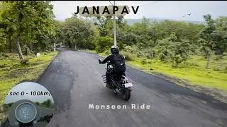 Jawa 42 bobber 0-100 test & Monsoon ride to Janapav ⛰️