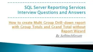 How to create Multi Group Drill down report with Group Totals and Grand Total without Report Wizard