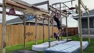 50 Year Old Backyard American Ninja Warrior Training session