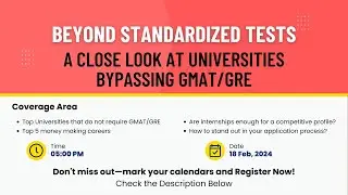 Beyond Standardized Tests | No GRE/GMAT | Study Abroad Webinar