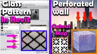 Patterned glass material in revit + Perforated wall material [Revit tutorials]
