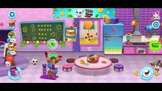 My Talking Tom and friends #7 Мой говорящий Том и Друзья Играем в мини игры,Поём и Наклейки