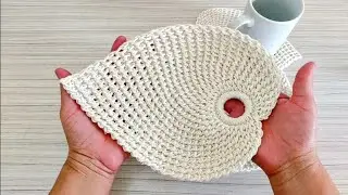 Porta copos de Crochet 🍀 Porta caneca 🌿 Descanso de panela 🌿  #crochet #decoration 🌱 #crochê