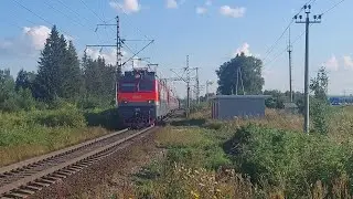 #Электровоз #ЭП1-106 #Поезд 16 #Шуя #Карелия Блок-пост 417 км, 16-08-22