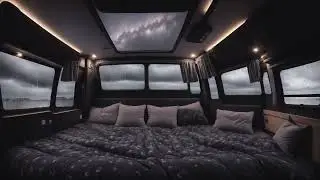Instant sleep rain sounds on car, for people who sleep in a van down by the river