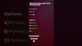 Python MCQ & Quiz Challenges  👍. #python #pythonprogramming #coding #shortfeed