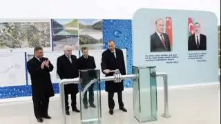 Ильхам Алиев принял участие в церемонии подачи питьевой воды в Гейгель