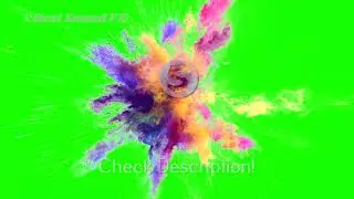4K Color Ink Particles Burst Green Screen