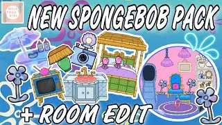 NEW SPONGEBOB PACK FAVOURITE ITEMS 😍 + ROOM EDIT 🤩 TOCA LIFE WORLD 🌎
