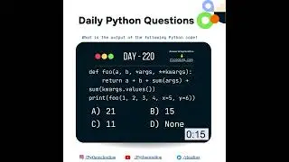 Python Coding challenge - Day 220 | What is the output of the following Python Code?  