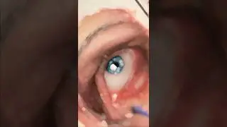 Amazing Blue EYE 💙 | Oil Painting - wait for it 🔥 #shorts #art
