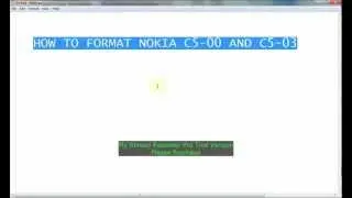 How to Format Nokia C5-00 And C5-03